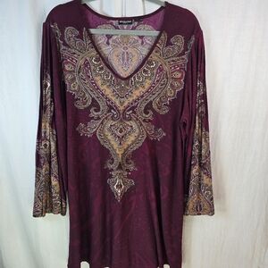 Effortless Style Womens Longsleeve Pullover Top Size XL